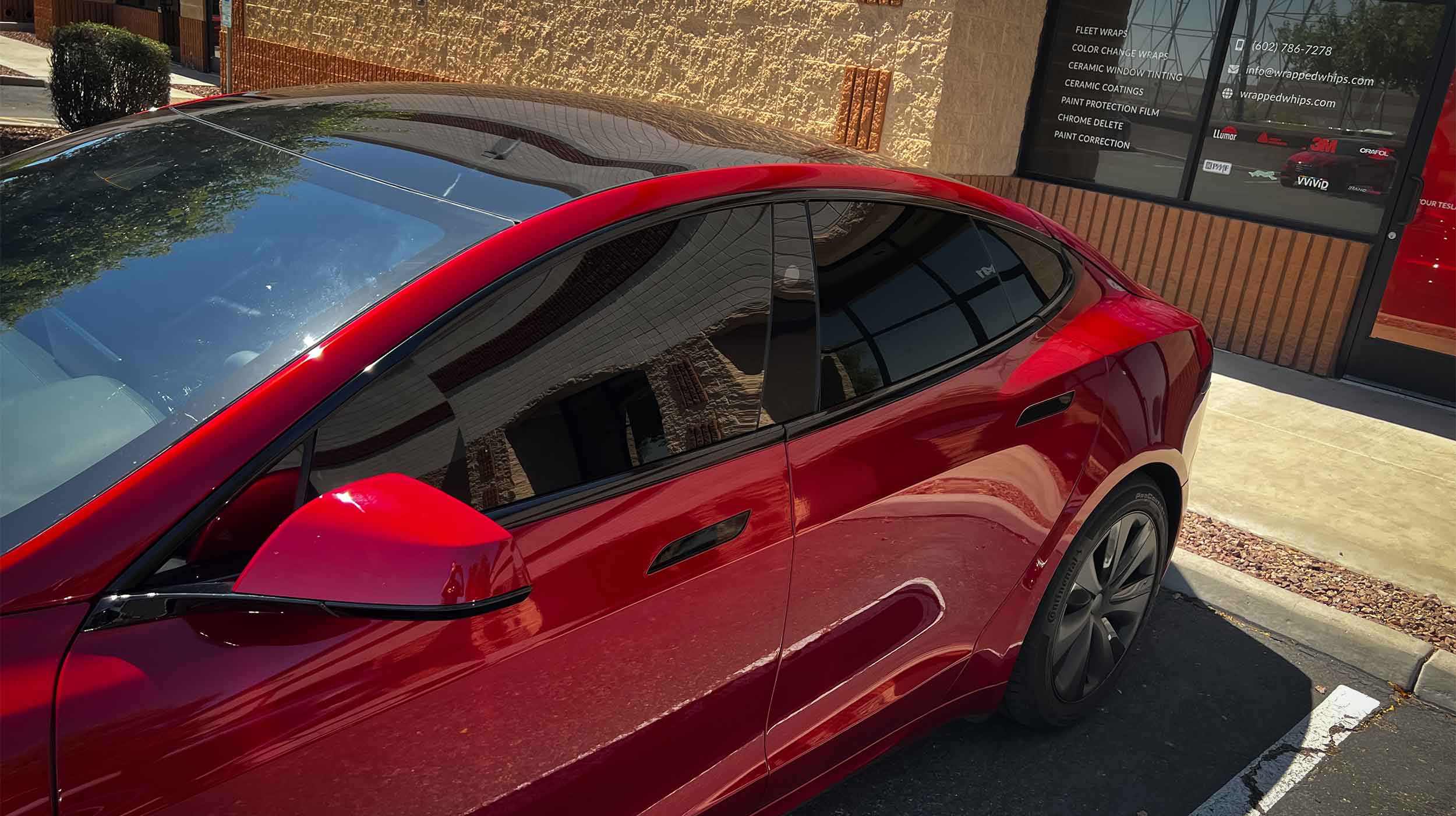 Model S with dark tinted windows